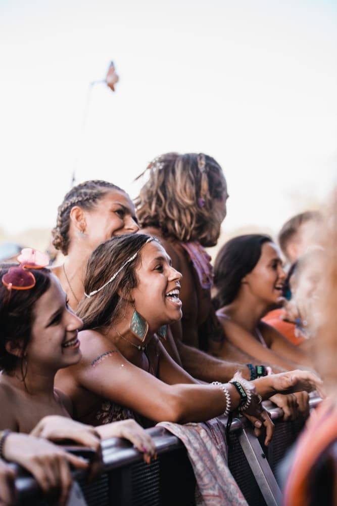 People having fun at a festival